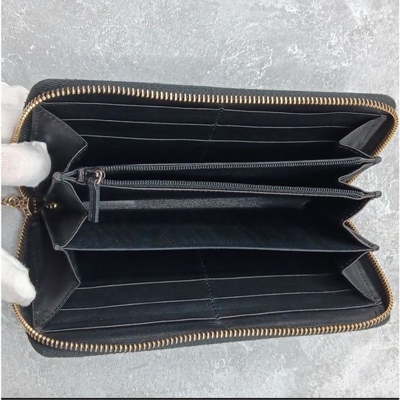 Gucci Vintage Rare Limited Edition Bamboo Blue Suede Leather Continental Large Z - Picture 8 of 13